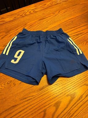 Men's Blue Athletic Shorts with white Accents